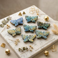 High Quality Natural Healing Crystal Labradorite Mini Butterfly Crafts Strong Blue Flash Animal Carvings for Gifts