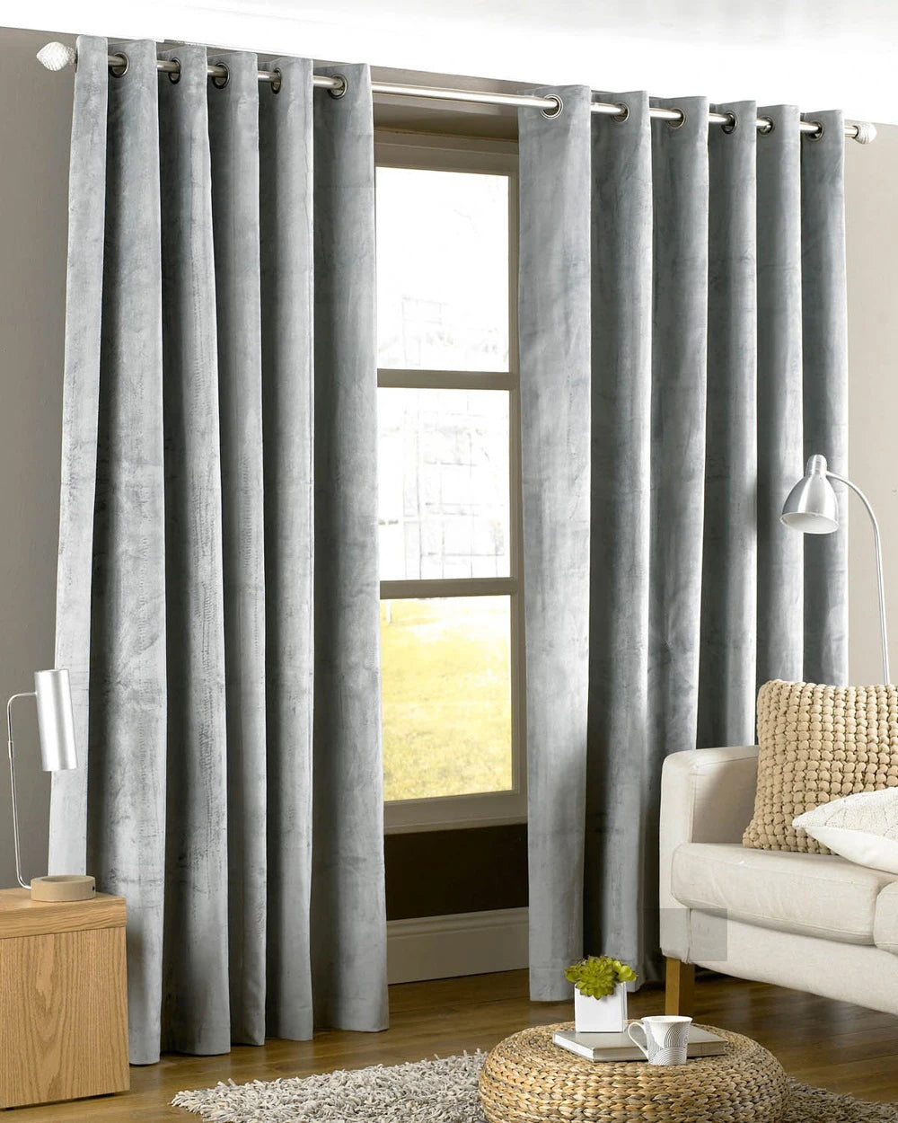 XinLan Top Grommet Modern Window Curtain Bedroom 100% Blackout Ready Made Velvet Living Room Woven Fabric