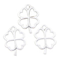 Charms Hollow Lucky Four Leaf Clover Irish 24x17mm Handmade Making FitVintage Tibetan Silver Color PendantsDIY for Bracelet Ne