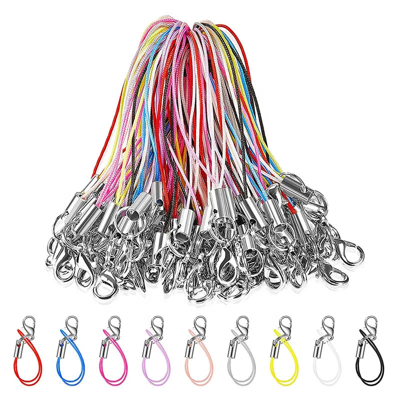 2022 Hot Sale  Custom  for Phone Lanyard Colorful Double Ring Mobile Phone Lanyard