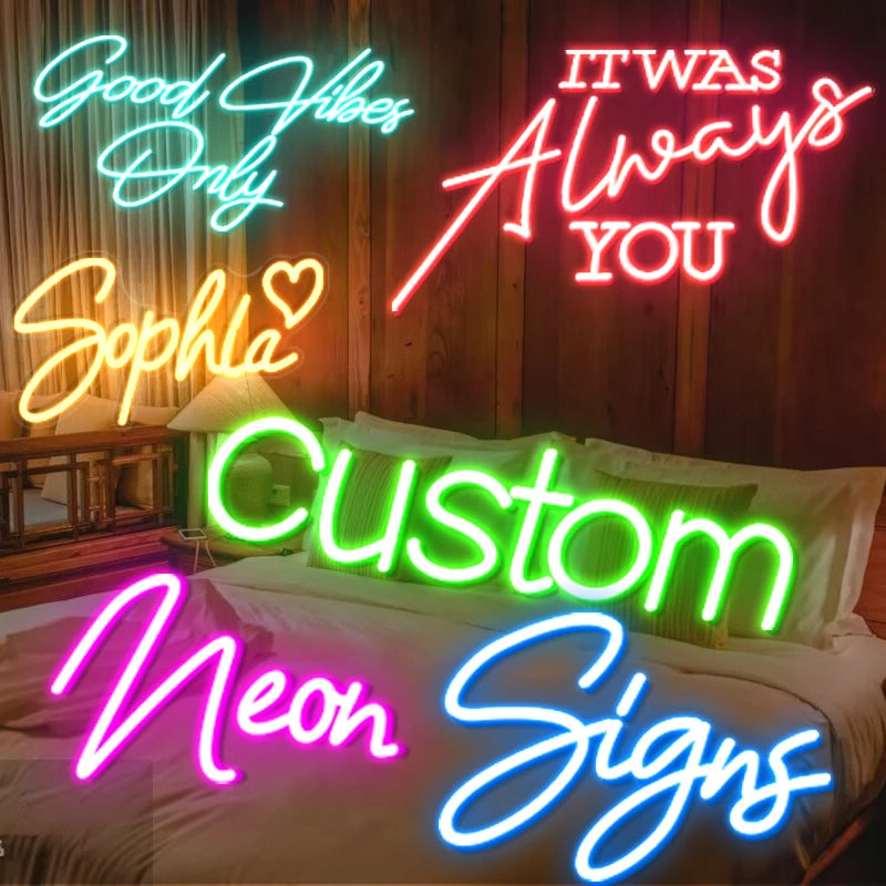 Free Design Custom Led Light Will You Marry Me Happy Birthday Neon Signs Custom for Room Home Wedding Decor