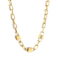 New Stainless Steel 18K Gold Plated Chunky Chain Choker Lock Necklace Women