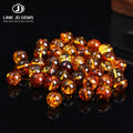 JD GEMS 6mm 8mm Semi-Precious Agate Natural Flower Amber Round Loose Spacer Beads Third Party Certified for Jewelry Making