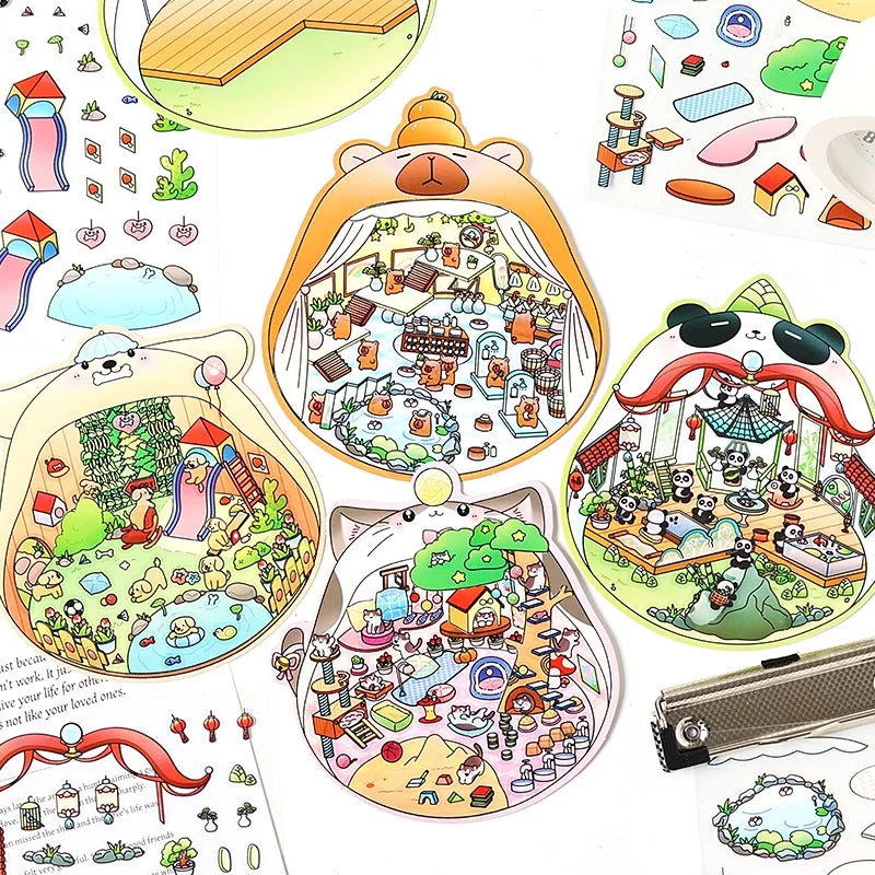 3 Stickers Per Pack Home of the Munchkin Series Creative Miniature Scene 3d Stickers