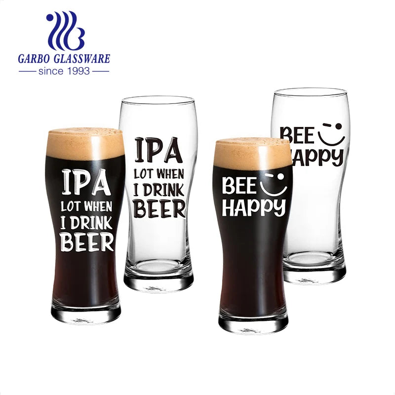 17 oz Machine Blowing Custom Logo Shaped Printing Nonic Pint Craft Beer Classic Large Capacity Beer Stein Glass Cup