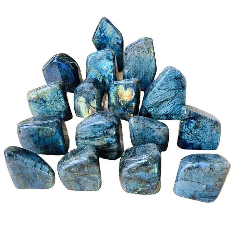 Wholesale Natural Crystal Freeform Labradorite Stand Polished Flash Labradorite Slab