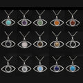 Good Quality Wholesale Natural Crystal Gem Evil-eye Necklace Pendant Christmas Gift for Woman Girls
