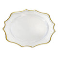 13 Inch Gold Chargers Luxury Eco-friendly Reusable Dinnerware Sets Flower Clear Plastic Plates for Wedding Decoration