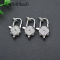 Wholesale Silver Gold Plated CZ Paved Big Size  Flower Clasp for Jewelry Making