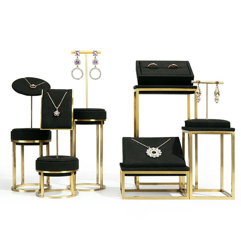 2023 Wholesale High quality metal jewellery shop display props necklace earrings jewelry display stand set