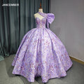 Princess Purple One Shoulder Ball Gown Quinceanera Dress Beaded Birthday Prom Dresses for Girl Bow Lace up Back 6687