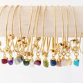Fashion Jewelry Stainless Steel Natural Crystal Ruby Sapphire Emerald Birthstone Pendant Charms Bracelets Bangles