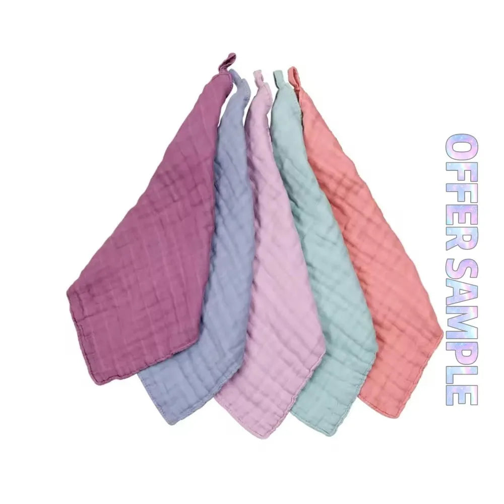Quick-dry Muslin Burp Cloths Bamboo Cotton Soft Newborn Baby Face Towel Newborn Wash Cloth 5pcs/Set