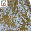 French Bridal Mesh Beaded White Wedding Gown Tulle Sequins Lace Fashion European American Style Dress Embroidery Lace Fabric