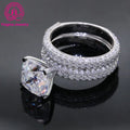 9.5x9.5mm 4.5ct Cushion Cut Real Gold Moissanite Eternity Ring Set 14K Moissanite White Gold Ring for Wedding Engagement