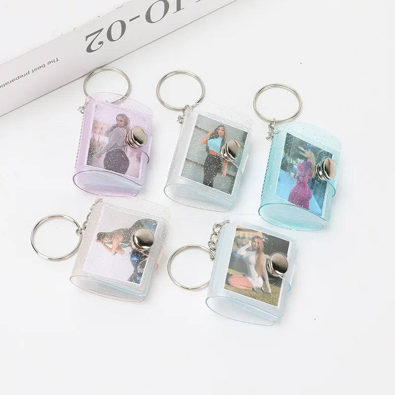 GT Manufacturers Wholesale PVC Couple Mini Photo Album Wallet Pvc Soft Keychain Bag