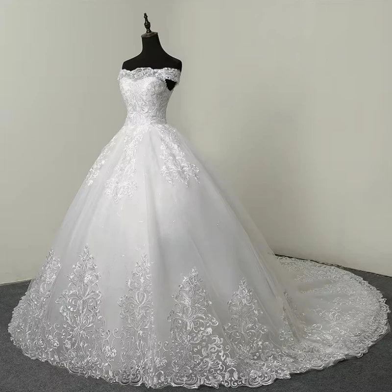 Luxury New Floral Design Long Wedding Dresses Estidos De Fiesta Wedding Gown for Women