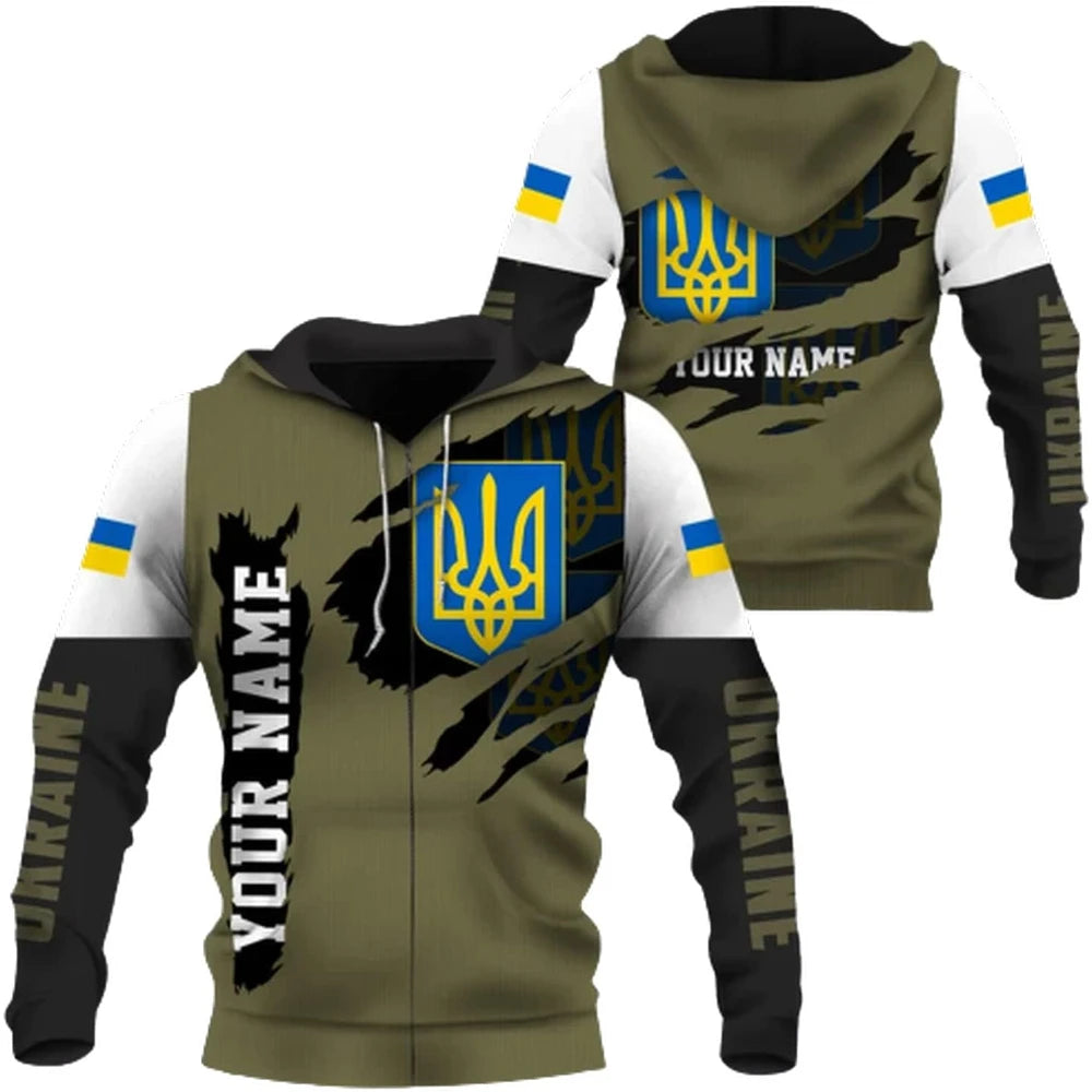 Fitspi Wholesale Custom Country Ukraine 3d All Over Printed Unisex Sweatshirt Hoodie Pullover