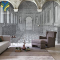 YKEAX 027 Customized Smoke Proof Woven Vinyl Fabric Wall Background Modern 3D Mural Wallpaper for Church Decoration Waterproof