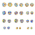 Fashion Round Ball Hollow Carved Enamel Cloisonne Alloy Spacers Bead for Earring Bracelet Accessories Jewelry Loose Beads