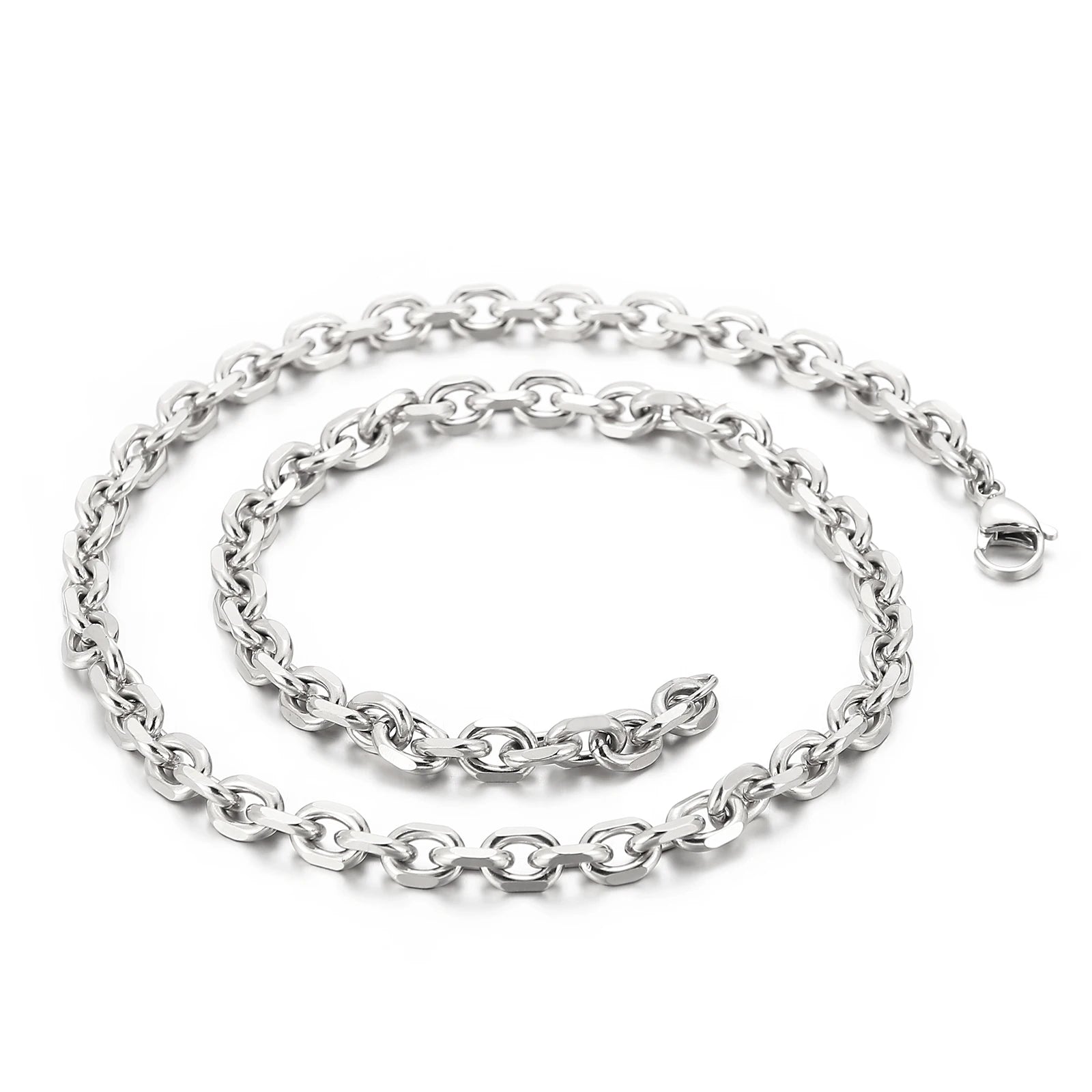 KALEN Fashion Personality Link Chain Necklace Male Stainless Steel Long Necklace