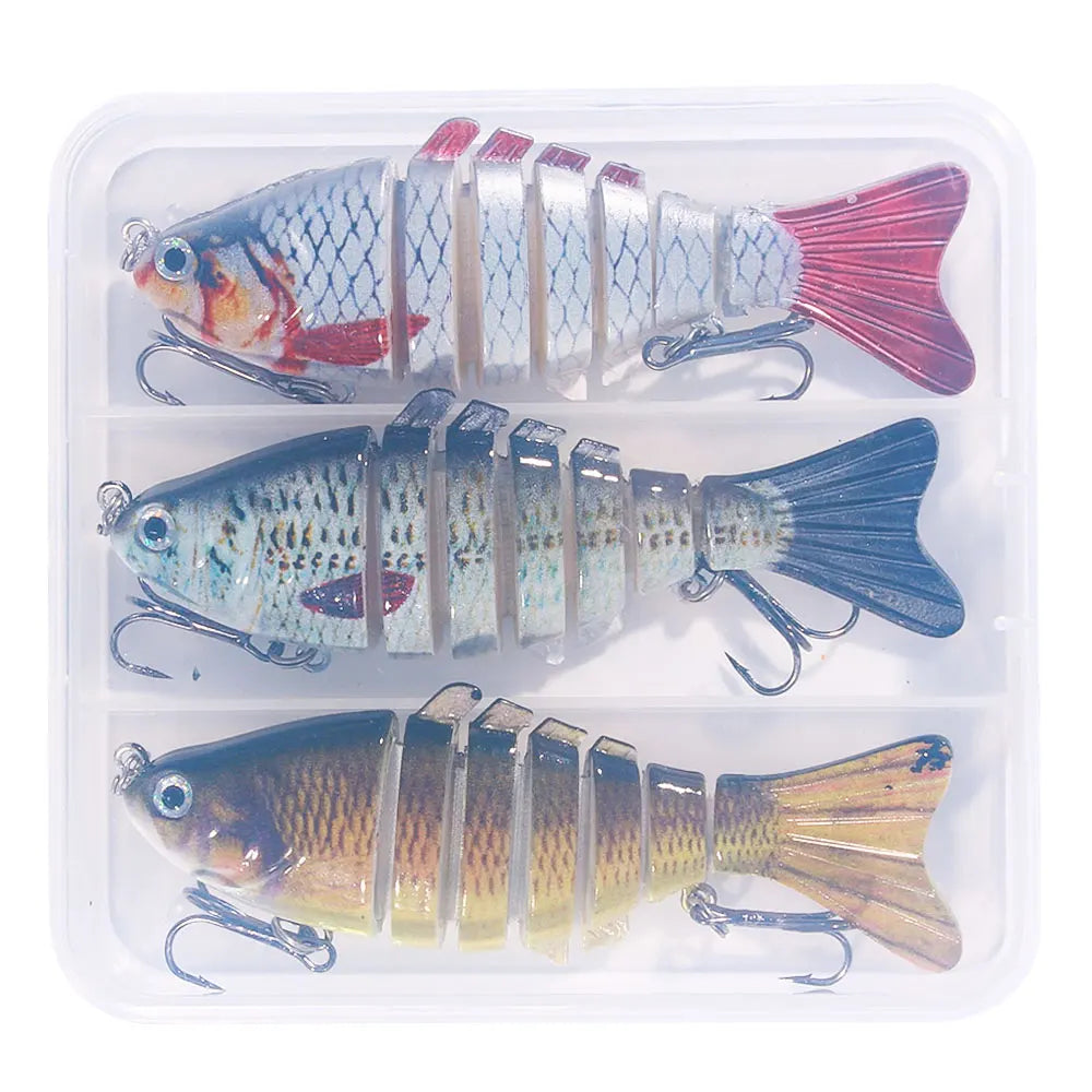 3pcs/box HENGJIA Fishing Bait Wholesale Jointed Fishing Lures Artificial Lifelike Swim Bait