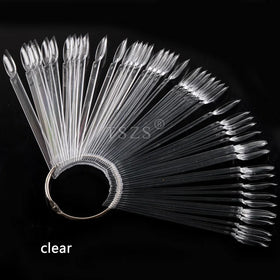 TSZS Nail Supplies 50pcs/bag Variety of Shapes Fan-Shaped Color Card Nail Polish Display Chart Manicure Scissors