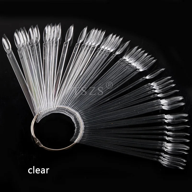TSZS Nail Supplies 50pcs/bag Variety of Shapes Fan-Shaped Color Card Nail Polish Display Chart Manicure Scissors