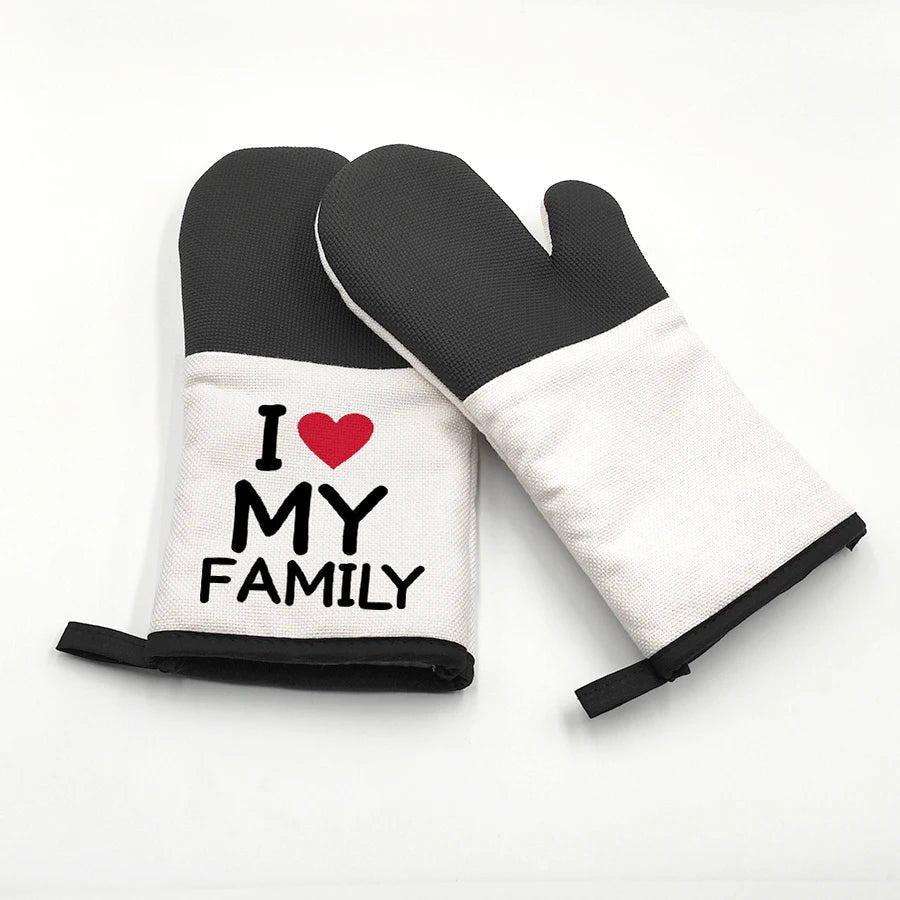 Topjlh Hot Sales Sublimation Blank Linen Cotton High Temperature Oven Mitt for Kitchen