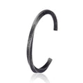 Retro Silver Stainless Steel Engraved Never Give up Inspirational Words Twisted Open Cuff Bracelet for Men Women