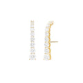 Fashionable 18k Gold Plated Gold Gemstone Ruby Sapphire Emerald Cz Bar Ear Hook Earring