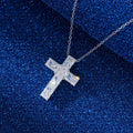 RINNTIN SLZN09 2023 925 Sterling Silver Cross Necklace 8A Cubic Zirconia Cross Pendant Necklaces for Women Wholesale Jewellery