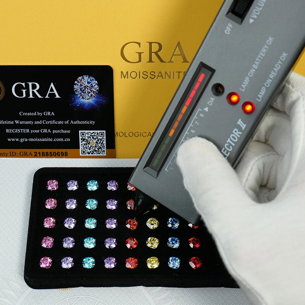 Xingyue Gem Garnet Pink Yellow Purple Violet Blue Color Lab Grown Created Cushion Cut Loose Gemstones  Mossanite