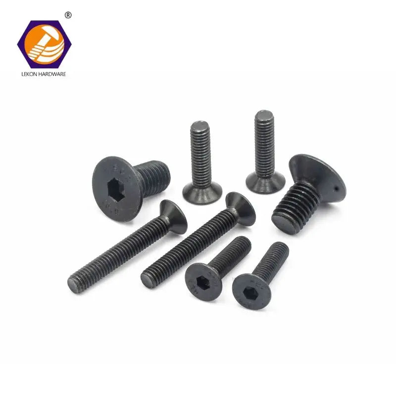 DIN 912 Hexagon Socket Head Flat Bolt M3 M4 Thread Sizes Screws 8.8/10.9/12.9 Hex Allen Key Bolts Zinc Plated Black Oxide Finish
