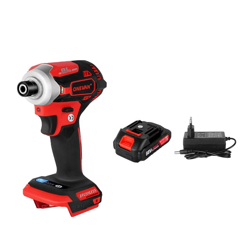 200NM Brushless Electric Screwdriver 5 Speed Cordless Impact Wrench Rechargeable Drill Driver+ 3 LED Light 18v Battery