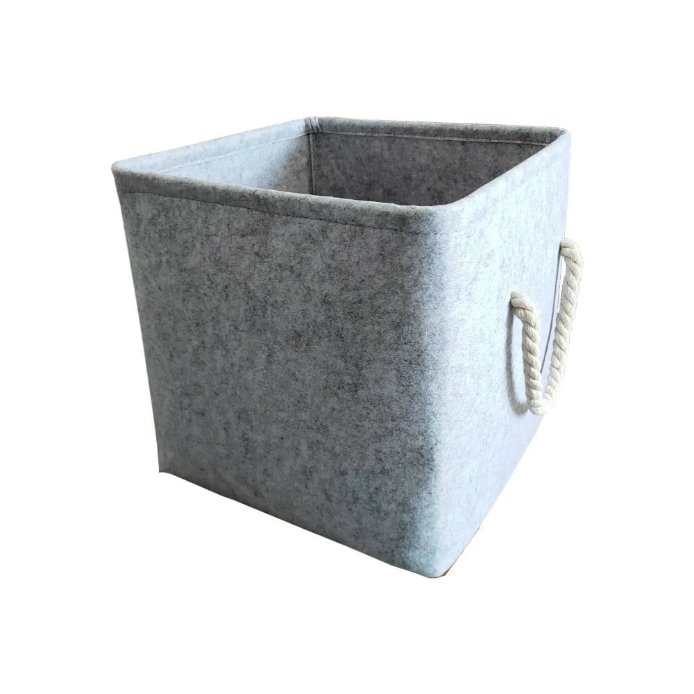 Fashionable Square Felt Storage Bin Laundry and Toys Books Storage Basket with Handles Fabric Material for Packing Clothes