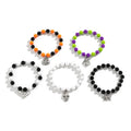 Wholesale All Saints' Day Party Jewelry Custom Skull Charm Beaded Chain Bracelet