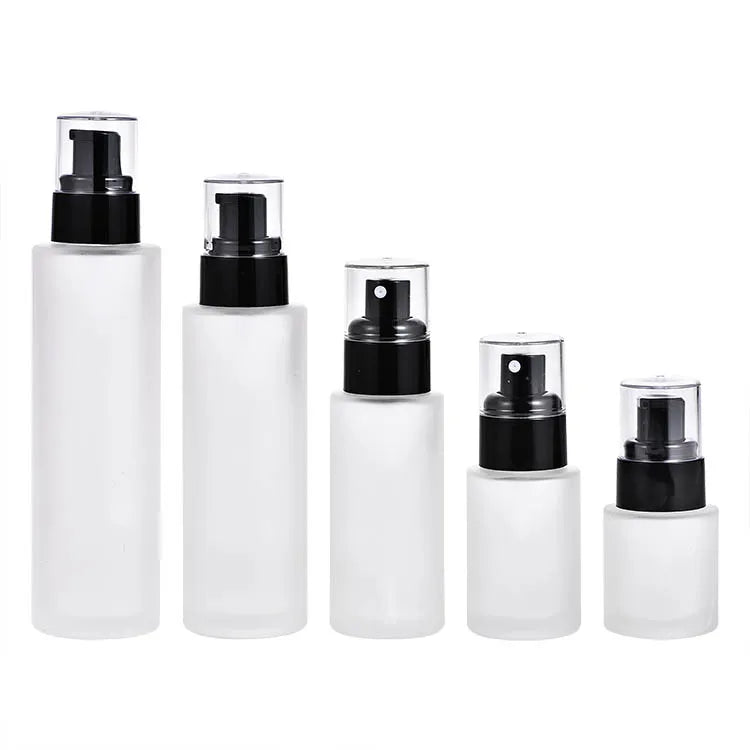 Longtenpack JX2015 Clear Glass 120ml Mist Spray Bottle Cap Pump Sprayer Lotion Perfume Frost Surface Handling 20ml 30ml 60ml