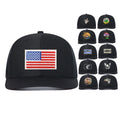 Wholesale Unisex Black US Flag Snapback Trucker Outdoor Fishing Mesh Hats Custom Trucker Cap
