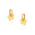 Chris April in Stock 316L Stainless Steel Vintage Flower Charms huggies Hoop Earrings