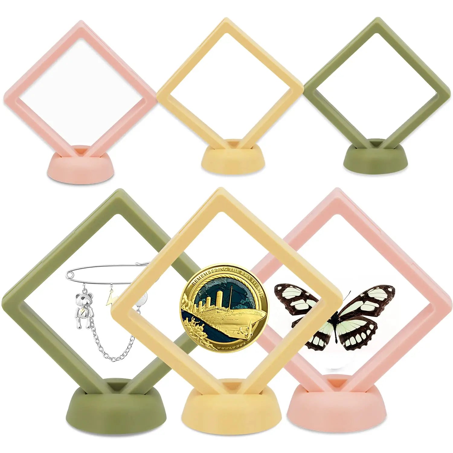 Custom Transparent Container Box Free Standing PE Film Display with Floating Frame for Jewelery Gift Boxes