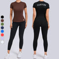 Women Running T-Shirts Outdoor Training Quick Dry Fitness T-shirt Fit Gym Wear Logo Custom T-shirts for Women Short Sleeve Top