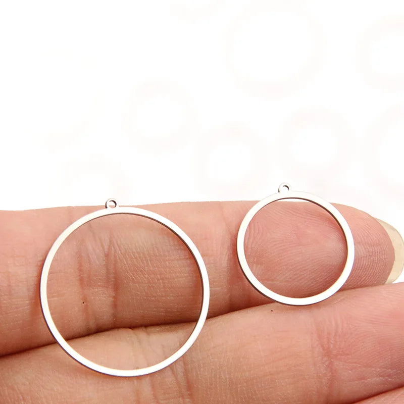 Cabochon DIY Pendant Frame Blanks Bezel Tray Charms Stainless Steel Gold Plated Open for Resin Necklace Jewelry Children's