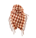 New Design Fashionable Thickened Pashmina Neck Scarf Plaid Tassel Cashmere Polyester Winter Scarf for Women Traditional Shawl