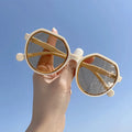 New Trend Personalized Round Frame Sun Glasses Woman Fashion Retro Luxury Eye Glasses Cases Box Big Frame Sunglasses Oversized