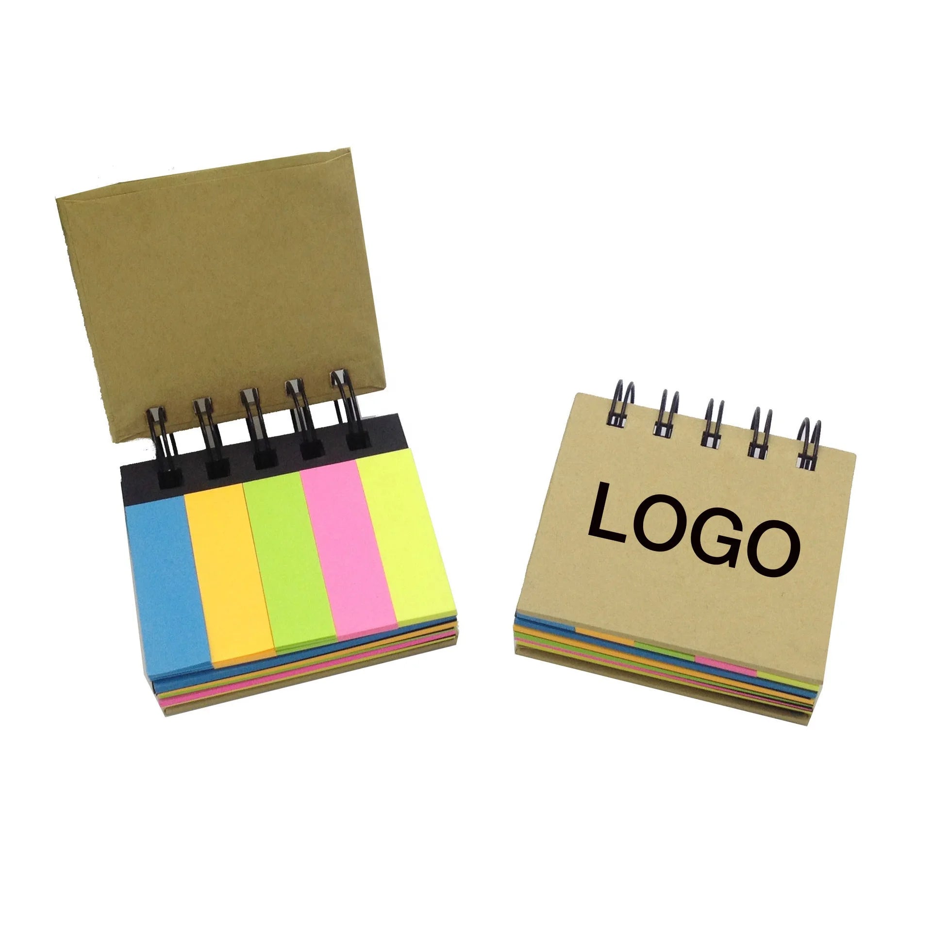 Wholesale Custom Recycled Paper Mini Spiral Binding Memo Pad Brown Mini Spiral Binding Sticky Note