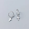 Fashion Jewelry 925 Sterling Silver Circle Cross Clip Earring for Women and Girls Gift Jewelry