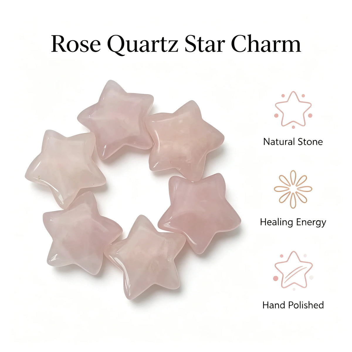 Rose Quartz Star Shaped Jewelry Hot Selling Crystal Decor Ornament for Home Healing Gift