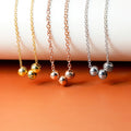 Wholesale Stainless Steel Link Chain Necklace with Gold Plating Beads Stone Pendant Engraved Name Letter Shape for Women