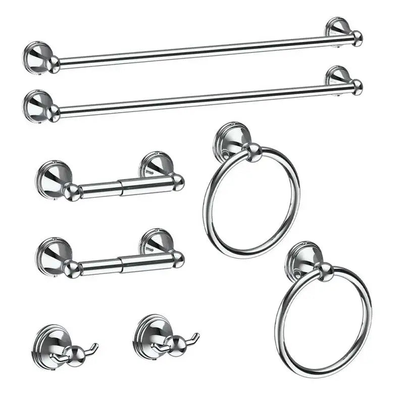 Wall Mounted Stainless Steel Towel Rack Heater Bath Towel Holder Set including Snapcap Clothing Hooks for Hotel Bathroom
